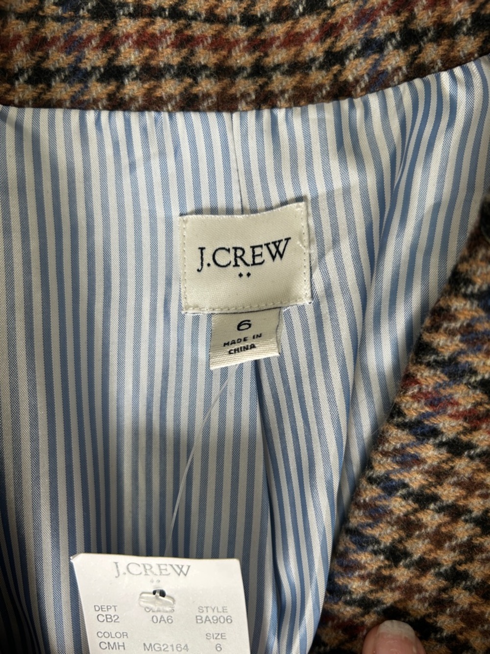 J. Crew Brown and Black Houndstooth Blazer & Matching Skirt Set - Picture 5 of 9